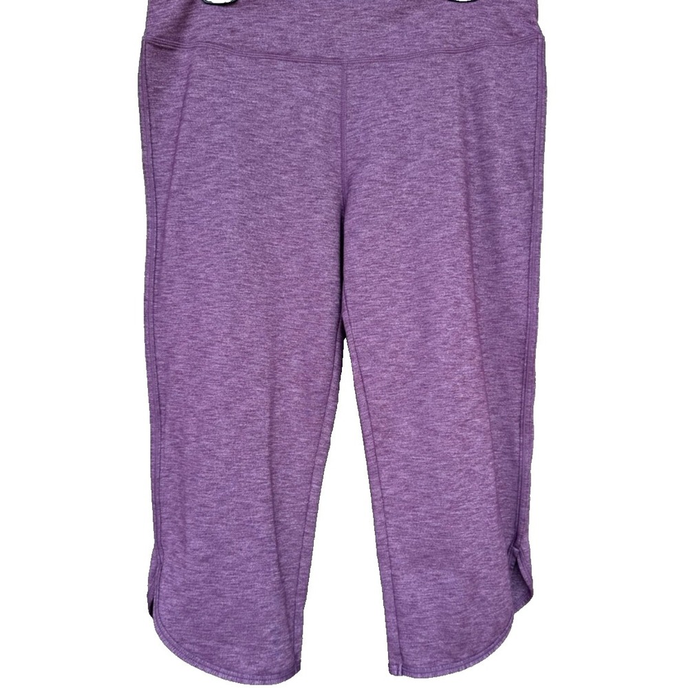 TUFF ATHLETICS XL Purple Yoga Capris Cropped Leggings Activewear Workout Pants